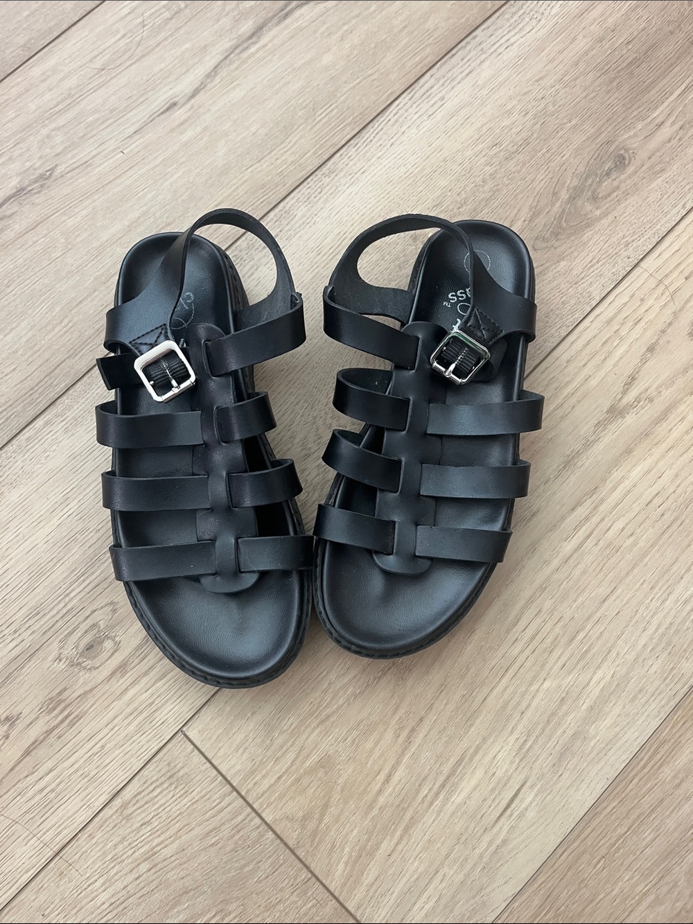 art class Black Multi-Strap Women’s Sandals with Buckle